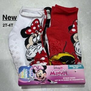 New Disney Minnie Mouse 10 Pack Toodler Socks fits 2T- 4T with tags ⭐️⭐️⭐️ ⭐️